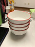 草莓陶瓷碗勺家用高颜值米饭碗少女心甜品碗釉下彩餐具套装 【4个装】4.5英寸红边钻石碗 实拍图