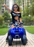 看宝贝儿童电动车儿童车电动款玩具车大号可坐人儿童电动汽车沙滩车 豪华蓝|顶配+皮座+发泡轮+无遥控 实拍图