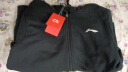 李宁（LI-NING）外套男女同款连帽卫衣春秋季新款情侣款上衣休闲针织开衫运动外套 标准黑(连帽-常规款） L 实拍图
