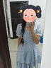 沂懿连衣裙女裙子夏季新款小个子显瘦a字设计感衬衫裙海边度假风女装 格纹娃娃领不规则连衣裙【蓝色】 L 【建议105-115斤】 实拍图