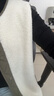 森马（Semir）马甲女冬季摇粒绒拼接圆领上衣简约休闲女士时尚潮流个性外套 灰白10812 XL 实拍图