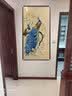 满绣园蓝孔雀玄关刺绣挂画满绣迎门走廊走道苏绣装饰画新中式高密度壁画 玉石蓝孔雀花梨木 155*70 实拍图