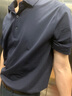 雅戈尔（YOUNGOR）短袖POLO衫男翻领扁机领长绒棉棉弹POLO衫新品 VSPC533060FCA藏青 M 实拍图