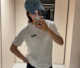 FILA官方男子短袖T恤夏季简约圆领运动男装上衣休闲针织套头衫 深黑-BK（新版） L 175/96A 实拍图