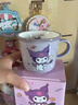 COOKSS三丽鸥儿童水杯牛奶杯家用杯子库洛米陶瓷马克杯可爱早餐杯带刻度 实拍图
