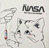 NASA GISS短袖t恤男夏季假两件上衣卡通印花男士宽松圆领半袖 白色 M  实拍图