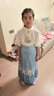 G.duck小黄鸭童装女童马面裙儿童汉服春夏季套装儿童中国古风汉服半身裙 对扣上衣+长款马面裙+项链 150 适合140-150cm年龄11-12岁 实拍图