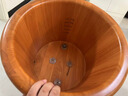 百山泡脚桶木桶电加热家用足浴桶木桶40洗脚桶木质泡脚盆加热恒温带轮 橡胶木智能加热42直径 36cm 高+盖 橡木加热桶恒温带轮子-排水-遥控 实拍图