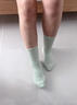 科尔洛克网眼透气毛巾底运动袜保暖吸汗跑步袜骑行跳绳瑜伽袜子2双 绿+粉 实拍图