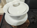 金镶玉 功夫茶具茶壶 盖碗羊脂玉白瓷大号家用泡茶碗 甜白盖碗 实拍图