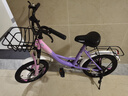 永久儿童自行车6-10岁自行车学生女童公主车男孩女孩变速减震脚踏单车 三刀-粉紫 减震/碟刹/镁合金轮毂 16寸-单速【适合110-130cm】 实拍图