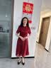 俞兆林（YUZHAOLIN）中高考旗开得胜旗袍妈妈夏装连衣裙2026新款喜婆婆婚宴装礼服裙子 FlvX8561566 红色 2XL （建 议105-120斤） 实拍图
