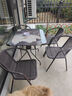 筑家星宇休闲庭院户外桌椅三五件套露天桌椅茶几遮阳伞组合阳台仿编藤椅子 4把围椅+120水纹长方桌 实拍图