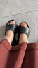 俞兆林厚底凉拖鞋女时尚外穿高跟踩屎感沙滩拖鞋 YG829 黑色  35-36  实拍图