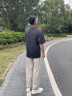 涉影冰丝休闲裤男士夏季薄款运动宽松直筒裤子男速干垂感阔腿长裤大码 卡其色 XL （120-140斤） 实拍图