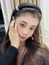SO SOUL赵露思许妍同款珍珠发箍女宽边高颅顶压发圈头饰流行新款碎发头箍 黑色珍珠发箍【赵露思同款】 实拍图
