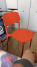 餐椅塑料椅子办公凳靠背休闲椅家用书桌椅卧室化妆椅简易小椅子 橙色-四腿餐椅【加固标准款】 实拍图