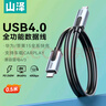 山泽USB4全功能数据线适用苹果15华为pro手机充电线pd快充iPhone16笔记本4.0双type-c雷电4传输0.5米 实拍图