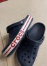 卡骆驰crocs洞洞鞋贝雅卡骆班轻便耐磨一脚蹬休闲鞋|205089 深蓝/辣椒红-4CC 45 (290mm) 实拍图