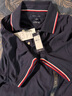 TOMMY HILFIGER25秋冬新款男装透气珠地网眼休闲通勤短袖T恤镶边翻领POLO衫 【合身款】午夜深蓝CHS M 实拍图
