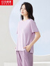 红豆居家（Hodohome）情侣全棉睡衣简约休闲风短袖家居服套装可外穿 女款香芋紫 M 165/88A 实拍图