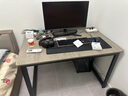 馨美凯电脑桌台式家用简易书桌办公桌简约现代工作台租房卧室学习写字桌 【单桌1.6cm厚桌面】黑架+玛尼灰 长120cm*宽80cm*高74cm 实拍图
