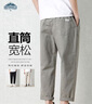 顶峰保罗（Dingfengbaoluo）休闲裤直筒九分长裤春秋季潮牌宽松纯色男士裤子9904卡其灰3XL 实拍图