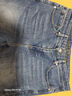 马克华菲牛仔裤男25秋季水洗耐磨男士刺绣休闲直筒裤子男 中蓝四季款 L 实拍图
