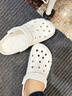crocs卡骆驰洞洞鞋贝雅男鞋女鞋轻便耐磨一脚蹬拖鞋休闲鞋|10126 白-100 40 (250mm) 实拍图