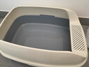 美卡升级款半封闭猫砂盆特大号踏板敞开式防外溅防臭猫厕所便盆银灰色 实拍图