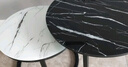 雅美乐圆形组合茶几简约玻璃仿岩板纹北欧极简小户型客厅茶桌黑白 实拍图