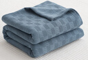 无印良品全棉100%纯棉毛巾被夏季空调被单人宿舍夏凉被办公室午休纱布盖毯 BH-深蓝色【A类母婴级 吸湿透气】 150*200cm【全棉纯棉 亲肤柔软】 实拍图