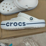 crocs卡骆驰洞洞鞋贝雅卡骆班轻便耐磨一脚蹬休闲鞋|205089 白/深蓝-126 37 /38(230mm) 实拍图