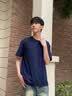 名创优品（MINISO）220G重磅短袖男T恤夏季厚实不透高级感精梳棉纯棉半袖宽松上衣服 【220G重磅】棕榈绿 L /175(体重120-140斤) 实拍图