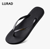 LURAD 人字拖女士平跟防滑夏季夹脚沙滩外穿EVA拖鞋 黑色 39-40 实拍图