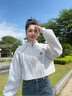 KAMA卡玛户外短款外套女登山服新款防晒衣辣妹风棒球服小个子潮流上衣 白色（春秋款） S 实拍图