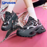FILAFUSION斐乐硬糖3厚底老爹鞋新款女鞋增高运动鞋休闲鞋子 黑/烟灰珍珠-BS 36 实拍图