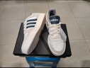 adidas「小锯齿」D-PAD CLASSIC美高风篮球风板鞋男女阿迪达斯   白色/遗迹蓝/棕色   38.5 实拍图