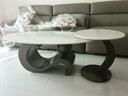 左客左家意式岩板茶几现代简约客厅家用小户型轻奢高级感网红创意茶几桌 雪山白【120cm茶几】枪灰色脚 实拍图
