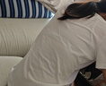真维斯（JEANSWEST）t恤女纯棉2025夏季舒适打底衫半袖体恤上衣女士上衣女白色2XL 实拍图