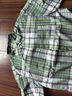 MUJI男式 马德拉斯格纹纽扣领短袖衬衫男士衬衣外套纯棉全棉 AC1W8A4S 绿色格纹 L （175/100A） 实拍图
