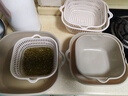 美厨（MAXCOOK）洗菜篮沥水篮 双层盆筛洗菜盆水果篮塑料厨房滤水淘米篮 加大加厚 灰白6件套【3盆+3筛】MCPJ8329 实拍图