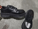 回力官方皮鞋男黑色英伦风马丁靴厚底增高休闲德比鞋  2636 亮面黑 41 实拍图