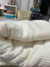 红豆毛毯加厚加绒午睡毯提花简约珊瑚绒法莱绒毯多功能盖毯1.5*2m白色 实拍图