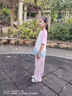 NICKYBABY女童夏季套装2025新款洋气儿童短袖网红炸街夏装女大童运动工装裤 18897蓝粉渐变+15029蓝色 150 cm 实拍图