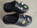 天美意增高厚底洞洞鞋轻便耐磨休闲运动凉拖鞋一脚蹬 黑色 35 实拍图