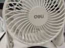 得力（deli）USB桌面风扇 两档风速迷你轻音家用卧室办公室台式桌面扇学生宿舍小风扇 U型底座小台扇/电风扇 白 实拍图