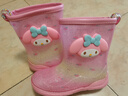 Hello Kitty儿童雨鞋女童中筒防滑雨靴美乐蒂小孩宝宝水鞋 炫彩红 210mm  实拍图