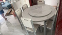 沐晨岩板餐桌实木可伸缩折叠圆餐桌椅组合现代简约小户型餐厅吃饭桌子 4轨道宝马灰-雪山白岩板【木椅】 1.20m一桌六椅 实拍图