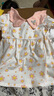 G.DUCKKIDS小黄鸭童装女童连衣裙夏季洋气儿童短袖小裙子女宝宝夏天碎花裙 粉红色 80 (建议8-10公斤 12-24个月)cm 实拍图